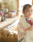 Children's Kimono, rose , off-white,3~5 years