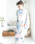 Children's Kimono, rose, smoky blue, 6-9 years