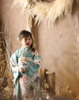 Children's Kimono, rose, emerald green, 6-9 years