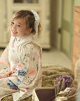 Children's Kimono, rose , off-white,3~5 years