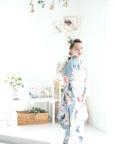 Children's Kimono, rose, smoky blue, 6-9 years