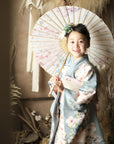 Children's Kimono, rose, smoky blue, 6-9 years