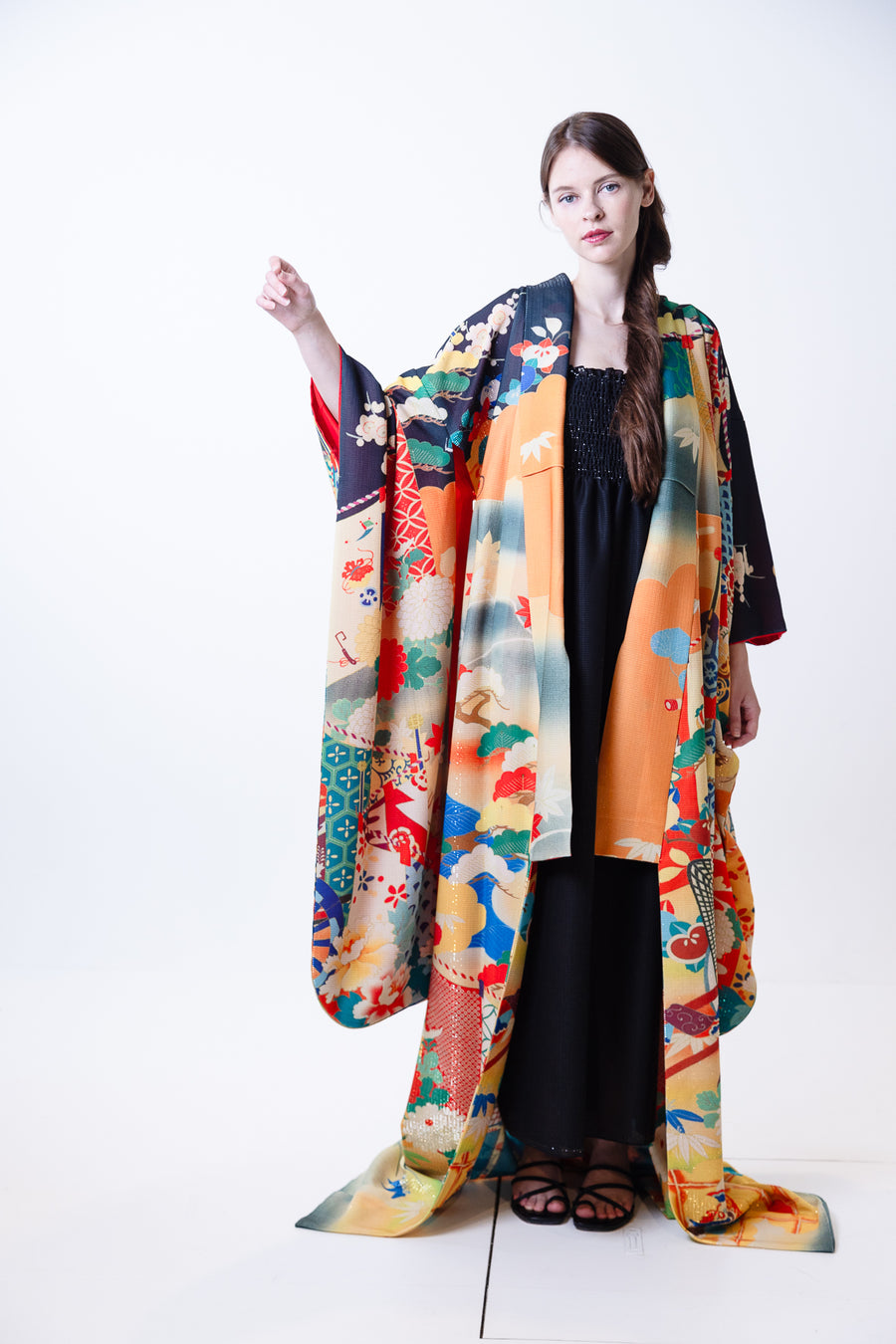 Shiny Kimono Robe long sleeve LAND